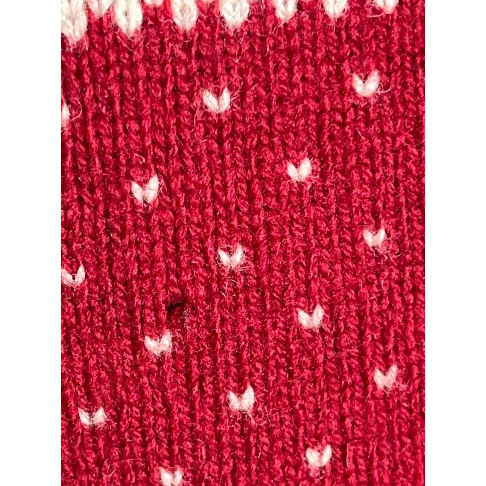 Eddie Bauer Wool Vest Fairisle Knit Red Vtg Heritage Equestrian Academia Wom XS - Picture 5 of 12